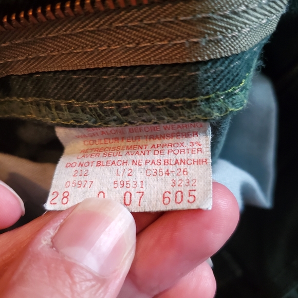 Vintage 1990's Levis 531 green - Picture 6 of 8